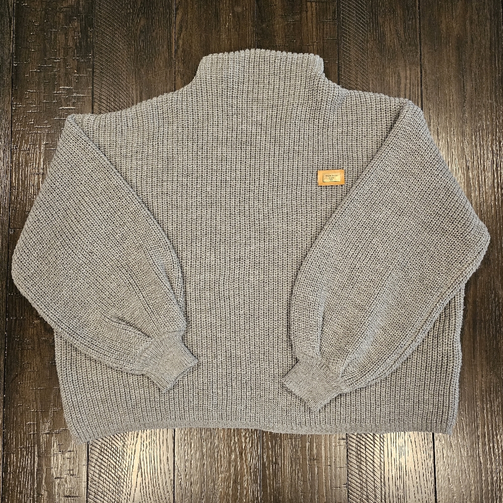 Zaful Gray Pullover Sweater | Badge Patched | One Size